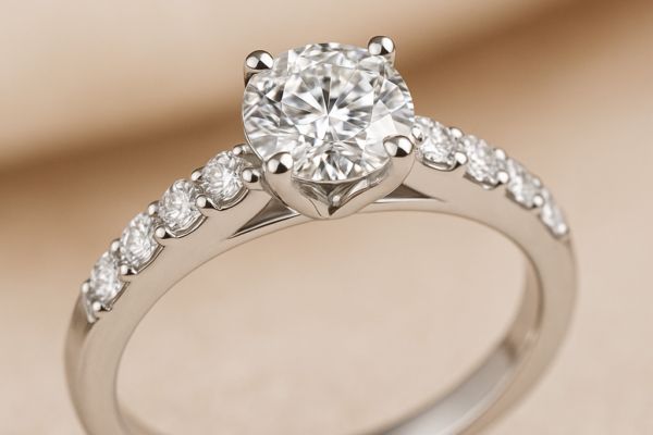 Illustration of Bespoke Platinum Diamond Ring: Stunning Designs for Lasting Elegance