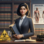 Professional mesothelioma attorney in a law office with legal books and a medical chart discussing asbestos lawsuit represent